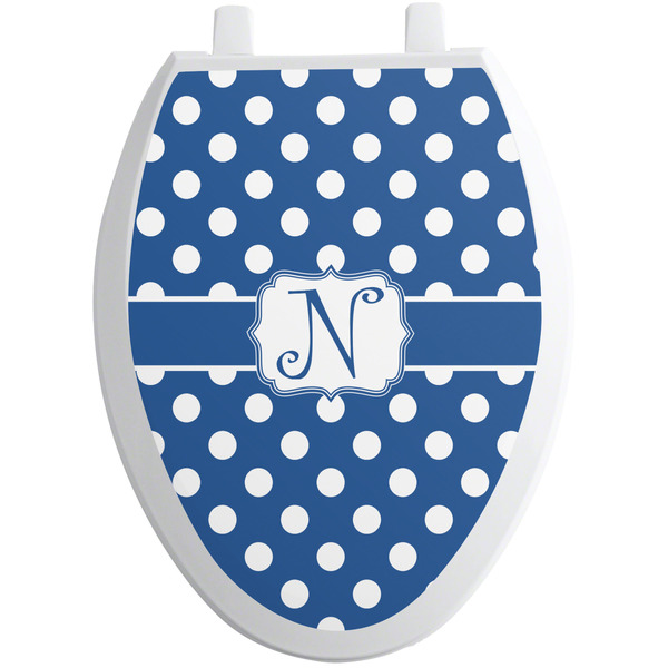 Custom Polka Dots Toilet Seat Decal - Elongated (Personalized)