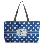 Polka Dots Beach Totes Bag - w/ Black Handles (Personalized)