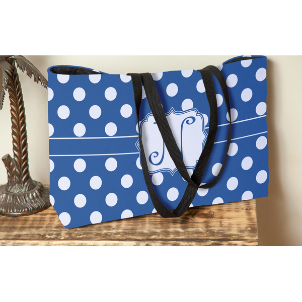 Polka Dots Tote w/Black Handles - Lifestyle View
