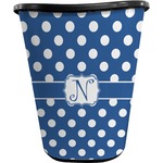 Polka Dots Waste Basket - Double Sided (Black) (Personalized)