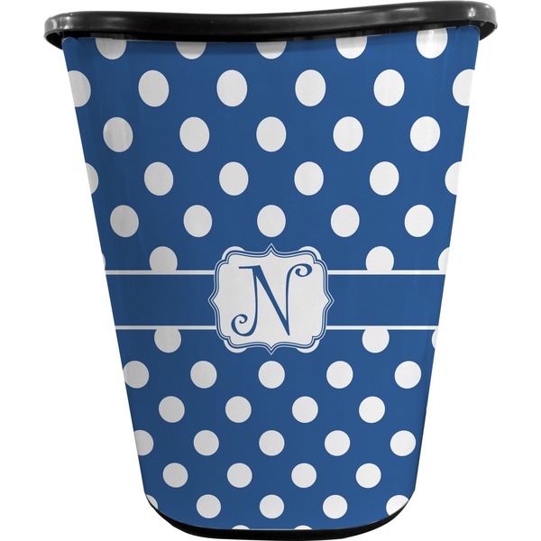 Polka Dots Trash Can Black