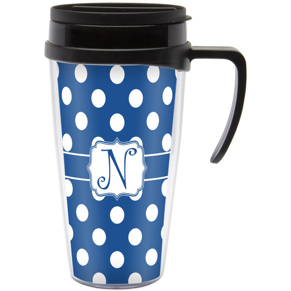Custom Polka Dots Acrylic Travel Mug with Handle (Personalized)