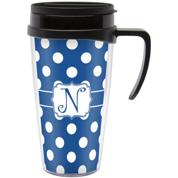 Custom Polka Dots Acrylic Travel Mug with Handle (Personalized)