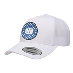 Polka Dots Trucker Hat - White (Personalized)