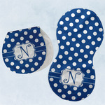 Polka Dots Burp Pads - Velour - Set of 2 w/ Initial