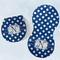 Polka Dots Burp Pads - Velour - Set of 2 w/ Initial