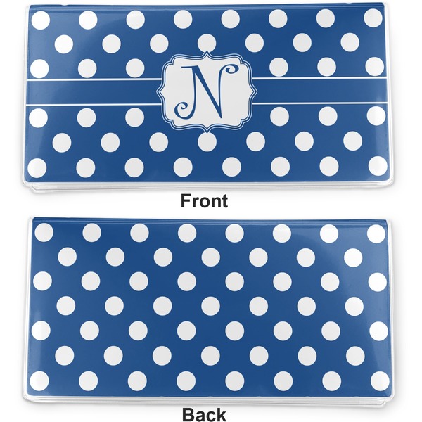 Polka Dots Vinyl Check Book Cover - Front and Back