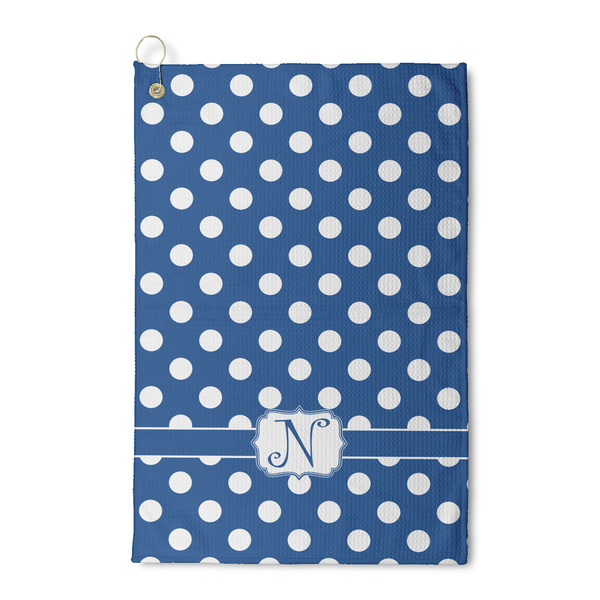 Custom Polka Dots Waffle Weave Golf Towel (Personalized)