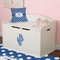 Polka Dots Wall Monogram on Toy Chest