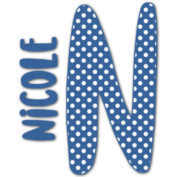 Polka Dots Name & Initial Decal - Custom Sized (Personalized)