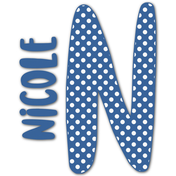 Custom Polka Dots Name & Initial Decal - Up to 18"x18" (Personalized)