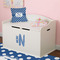 Polka Dots Wall Name & Initial Small on Toy Chest