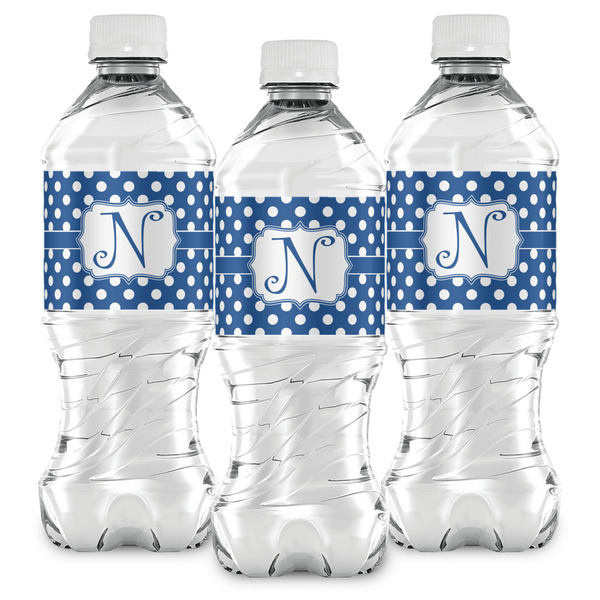Polka Dots Water Bottle Labels - Front View