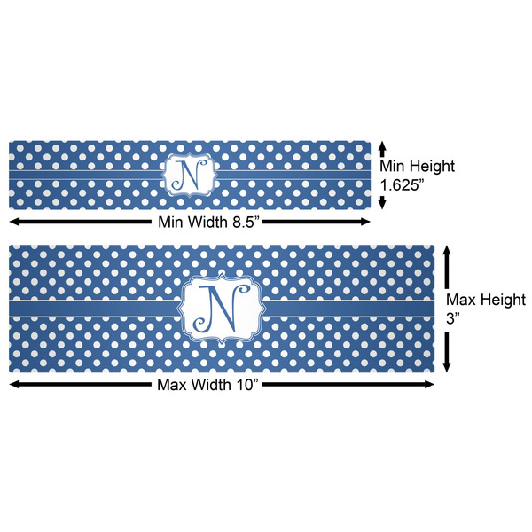 Polka Dots Water Bottle Labels w/ Dimensions