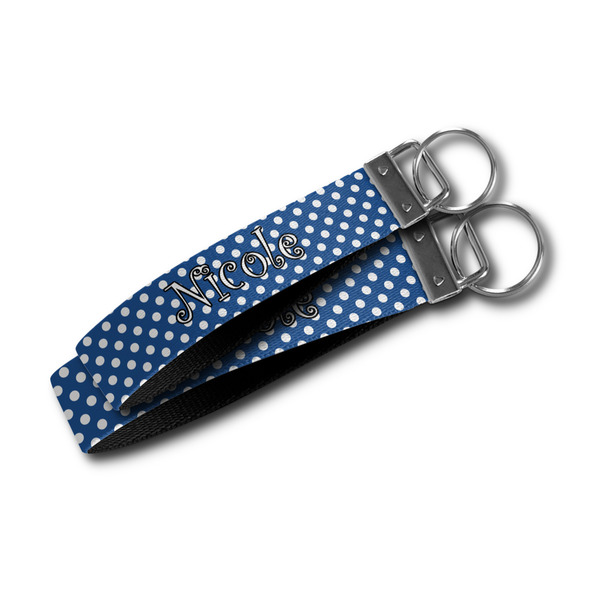 Polka Dots Webbing Keychain FOBs - Size Comparison