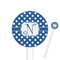 Polka Dots 5.5" Round Plastic Stir Sticks - White - Single Sided (Personalized)