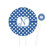 Polka Dots Cocktail Picks - Round Plastic (Personalized)
