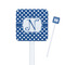 Polka Dots Square Plastic Stir Sticks - Single Sided (Personalized)