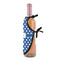 Polka Dots Wine Bottle Apron - DETAIL WITH CLIP ON NECK