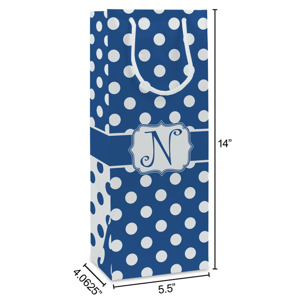 Polka Dots Wine Gift Bag - Dimensions
