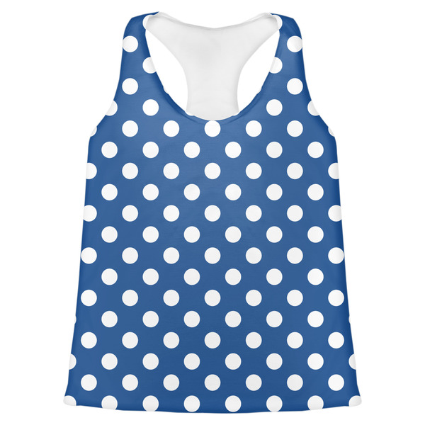 Custom Polka Dots Womens Racerback Tank Top - X Large