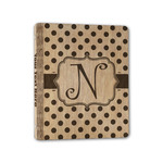 Polka Dots Wood 3-Ring Binder - 1" Half-Letter Size (Personalized)