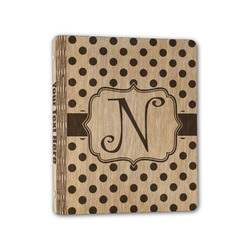 Polka Dots Wood 3-Ring Binder - 1" Half-Letter Size (Personalized)