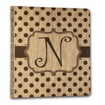 Polka Dots Wood 3-Ring Binder - 1" Letter Size (Personalized)
