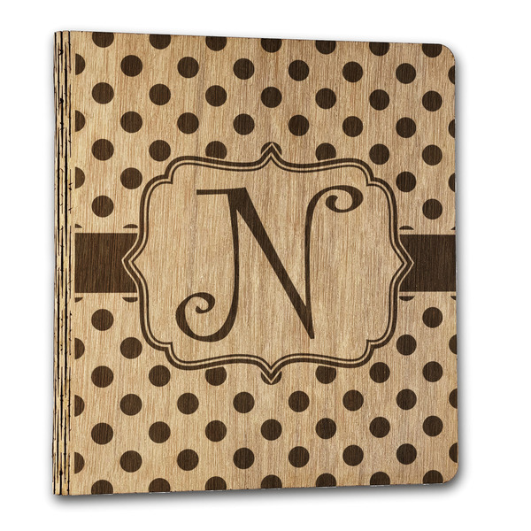 Custom Polka Dots Wood 3-Ring Binder - 1" Letter Size (Personalized)