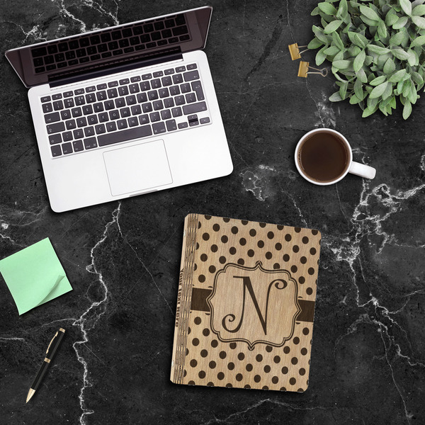 Polka Dots Wood 3-Ring Binders - 1" Letter - In Context