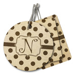 Polka Dots Wood Luggage Tag (Personalized)