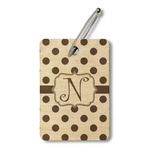 Polka Dots Wood Luggage Tag - Rectangle (Personalized)