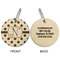 Polka Dots Wood Luggage Tags - Round - Approval