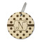 Polka Dots Wood Luggage Tag - Round (Personalized)