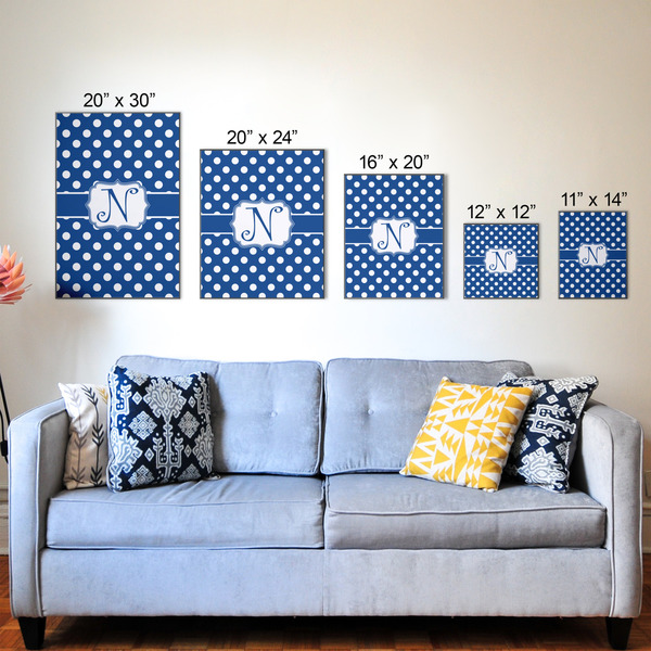Polka Dots Wood Prints - Size Comparison