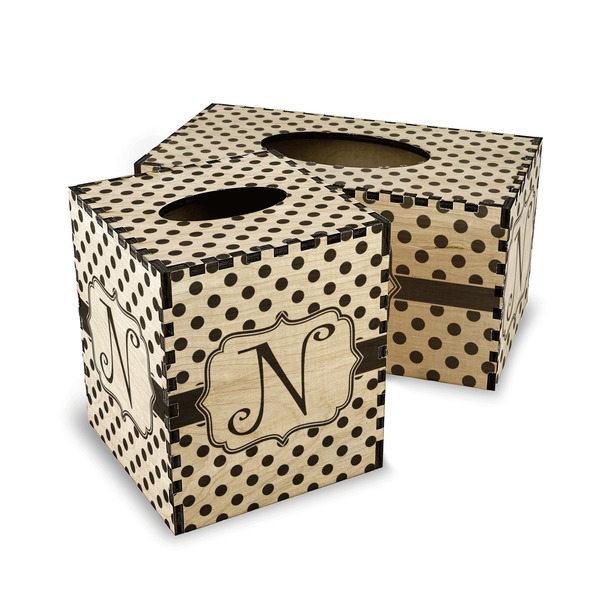 Polka Dots Wood Tissue Box Covers - Parent/Main