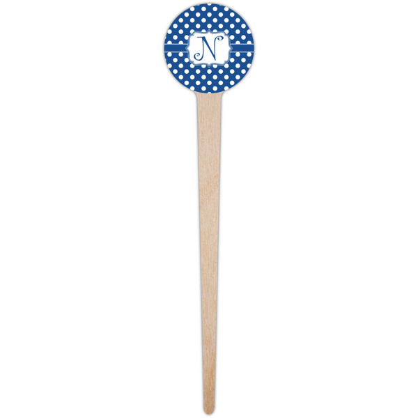 Polka Dots Wooden 4" Food Pick - Round - Single Pick