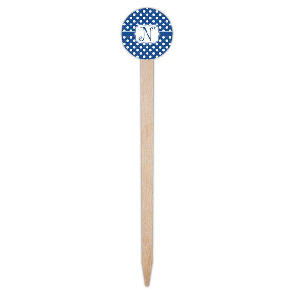 Polka Dots Wooden 6" Food Pick - Round - Single Pick