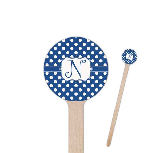 Custom Polka Dots 6" Round Wooden Stir Sticks - Double Sided (Personalized)