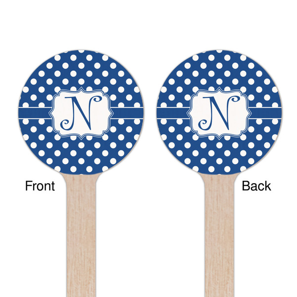 Polka Dots Wooden 6" Stir Stick - Round - Double Sided - Front & Back