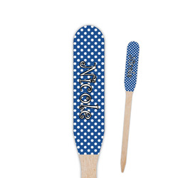 Polka Dots Paddle Wooden Food Picks - Single Sided (Personalized)