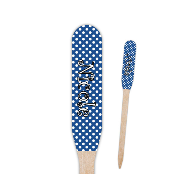 Custom Polka Dots Paddle Wooden Food Picks (Personalized)