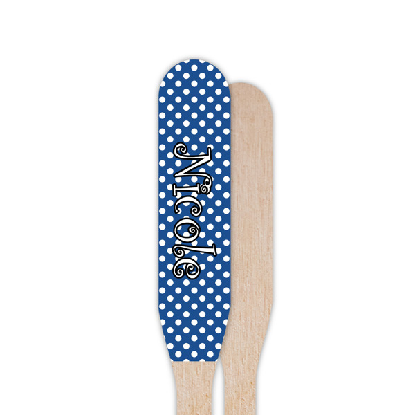 Polka Dots Wooden Food Pick - Paddle - Single Sided - Front & Back