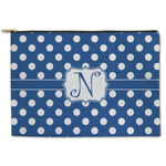 Polka Dots Zipper Pouch - Large - 12.5"x8.5" (Personalized)