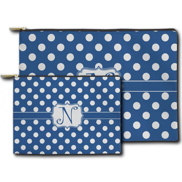 Polka Dots Zippered Pouches - Size Comparison