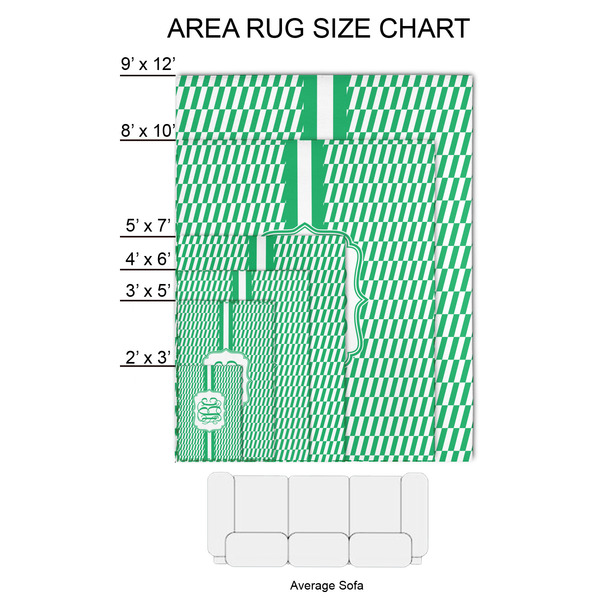 Zig Zag 2'x3' Indoor Area Rugs - Size Chart