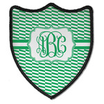 Zig Zag Iron On Shield Patch B w/ Monogram