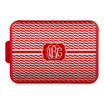 Zig Zag Aluminum Baking Pan with Red Lid (Personalized)