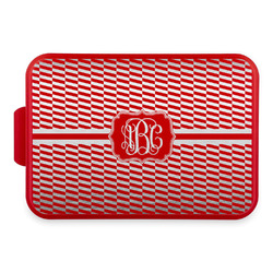 Zig Zag Aluminum Baking Pan with Red Lid (Personalized)