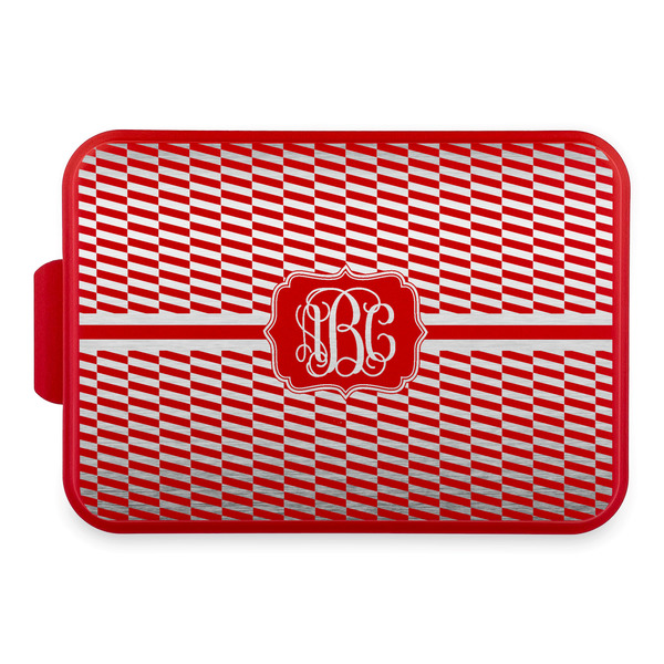 Custom Zig Zag Aluminum Baking Pan with Red Lid (Personalized)